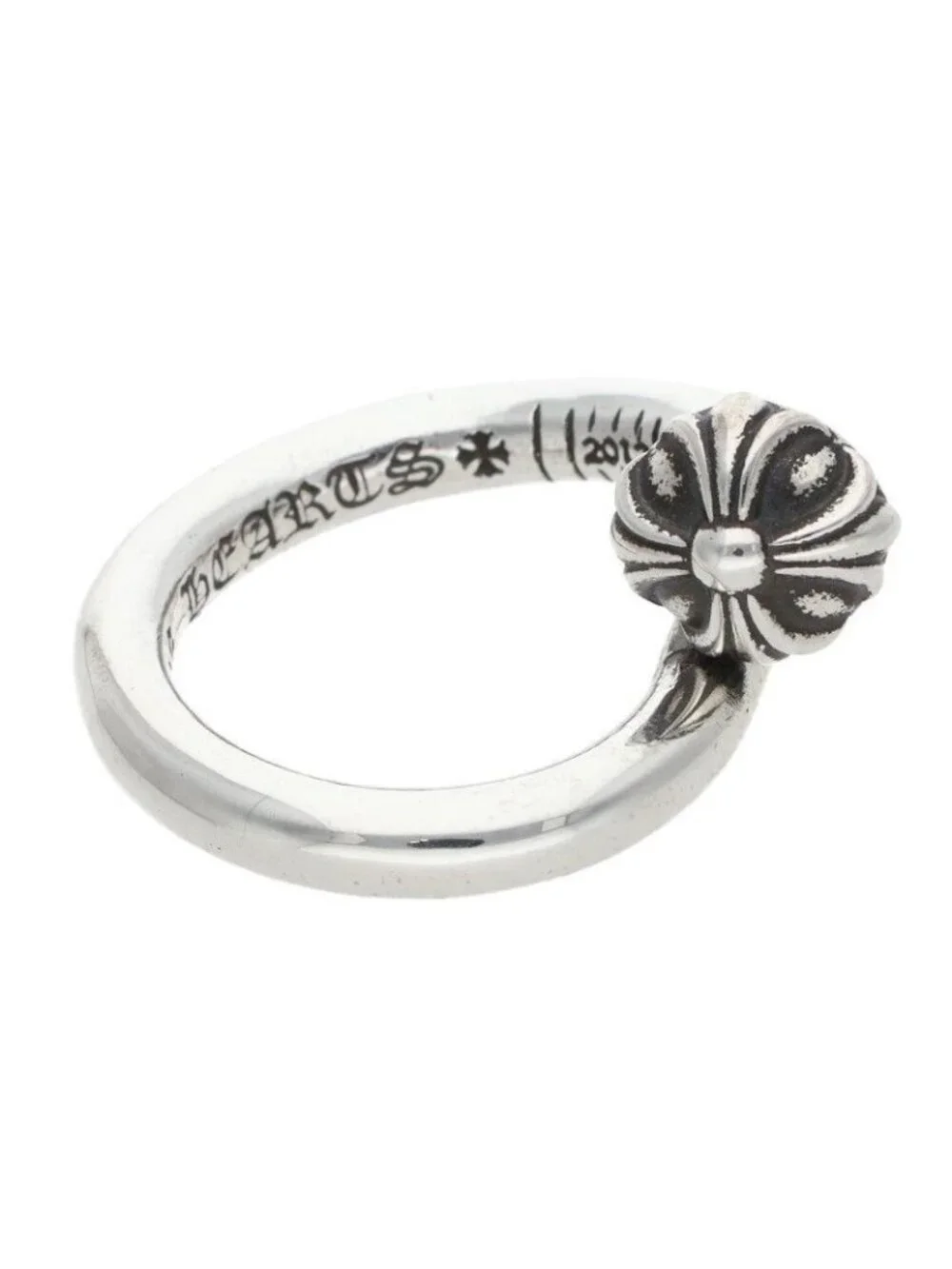Chrome Hearts Nail Crsball Cross Ball Silver Ring